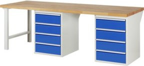 Rau Werkbank 7509A8 mit 8 Schubladen, Multicolor, B: 250 cm, T: 90 cm, H: 89 cm - Bild 1