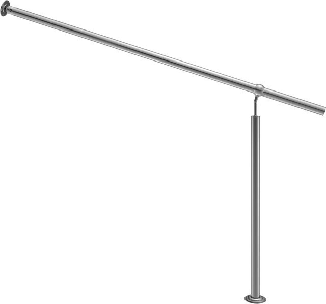 Monzana Eingangsgeländer aus Edelstahl in Silber, gebürstet, Breite: 150 cm, Höhe: 90 cm - Bild 1
