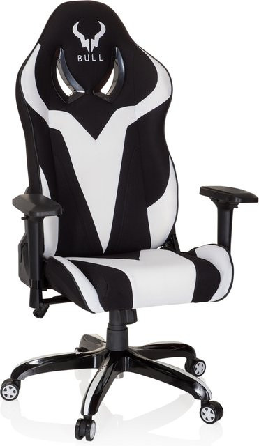 hjh OFFICE Gamingstuhl PROMOTER II in Schwarz aus Stoff mit Armlehnen und Höhenverstellung - Bild 1