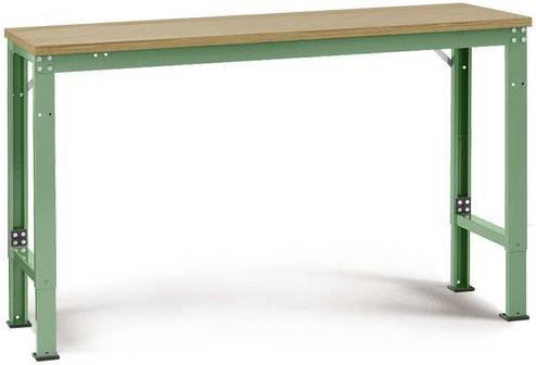 Manuflex AU7015.6011 Arbeits-Grundtisch UNIVERSAL Spezial mit Multiplexplatte, Resedagrün, B/T/H: 100 x 80 x 72,2-102,2 cm - Bild 1