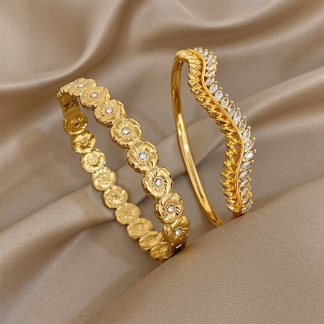 Greatera Manschettenarmband, Blumen-Spleiß, Zirkonia, Damen - Bild 1