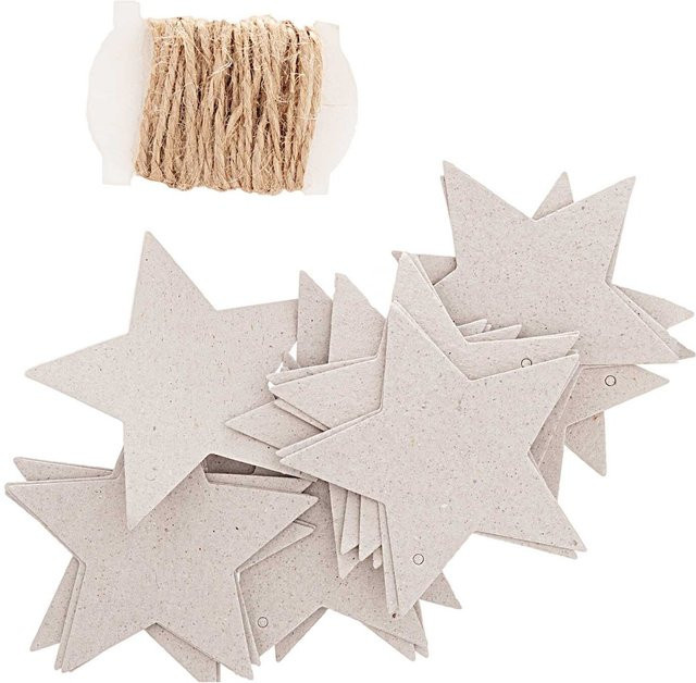 Rico Design Paper Poetry Papieranhänger Stern in Grau, 24 Stück, B: 6,5 cm x H: 6,5 cm - Bild 1