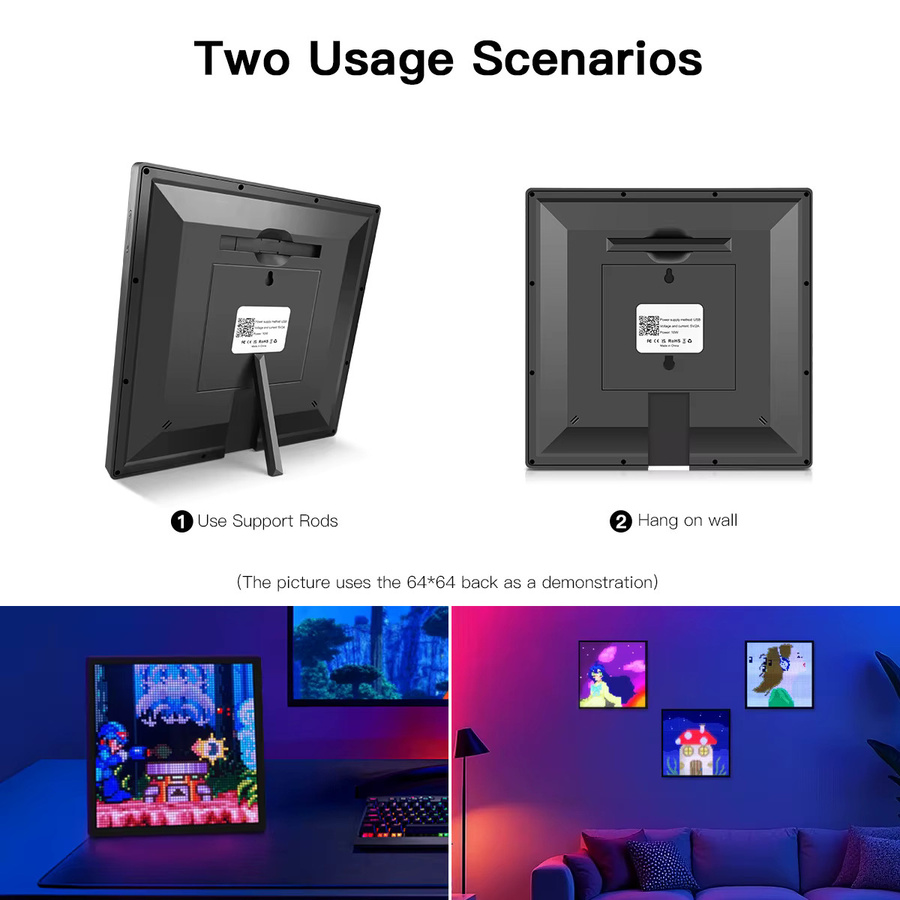 MALITAI RGB LED Display Panel, programmierbares Bluetooth und USB LED Zeichen in Schwarz, ideal für Home Office und Dekoration - Bild 3