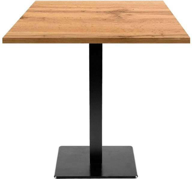 RestooTab Tisch Milan quadratisch mit Eiche Platte und schwarzem Gestell B/T/H: 70 x 70 x 75 cm - Bild 1