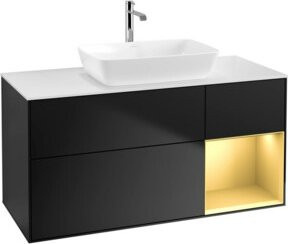 V&B Waschtischunterschrank Finion in Weiß und Schwarz lackiert, Breite: 120 cm, Tiefe: 50,1 cm, Höhe: 50,1 cm - Bild 1
