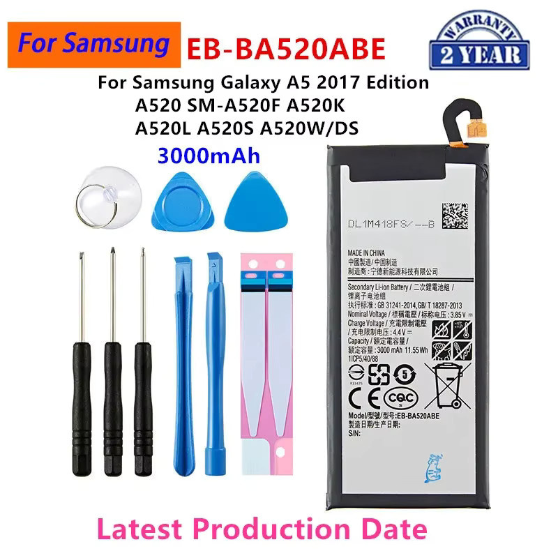 Samsung Akku in Schwarz für Galaxy A5 2017, A7, A8, A9 und A3 Modelle (EB-BA520ABE, EB-BA320ABE, EB-BA530ABE, EB-BA720ABE, BA300ABE) - Bild 2