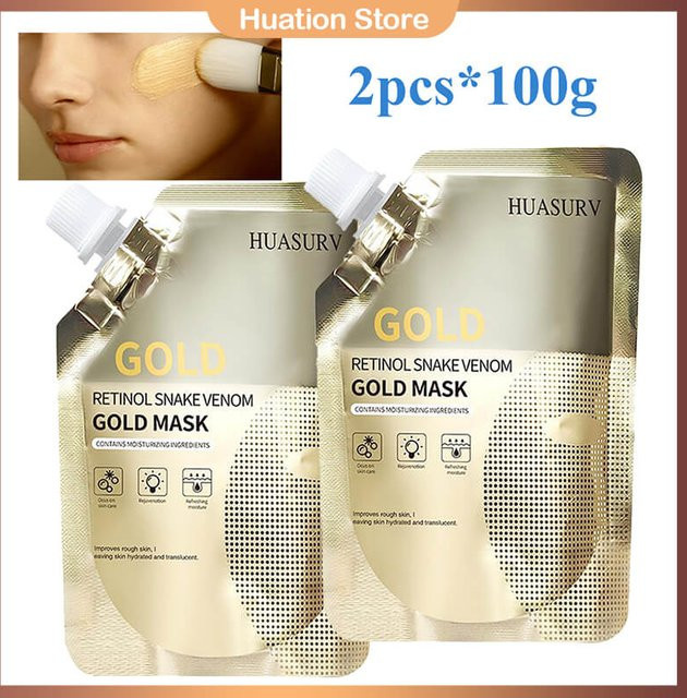 Gesichtsmaske mit Retinol und Peptiden, 2 x 100g, für fettige Haut - Bild 1