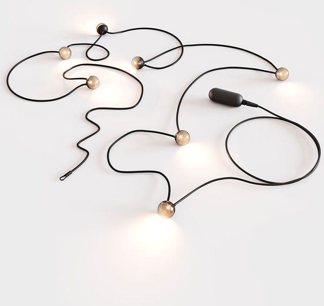 IP44 Cherry Bubbls LED-Lichterkette mit Akku, dimmbar, warmweiß, transparent/schwarz - Bild 1