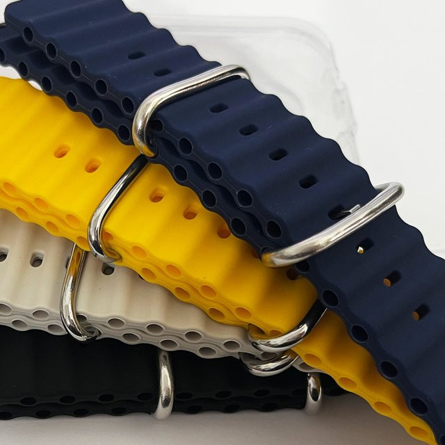 VATMENS Uhrenarmband Silikon, 20 mm, Schwarz - Bild 1