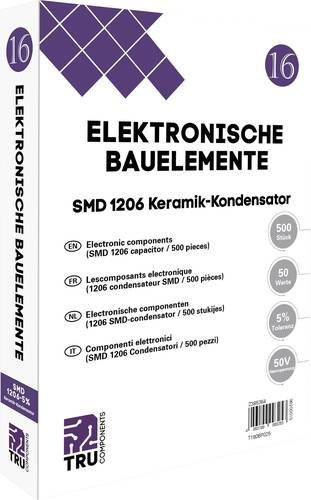 TRU COMPONENTS Keramik-Kondensator SMD 1206 50V 5% Weiß B: 1,6 mm, L: 3,2 mm - Bild 1