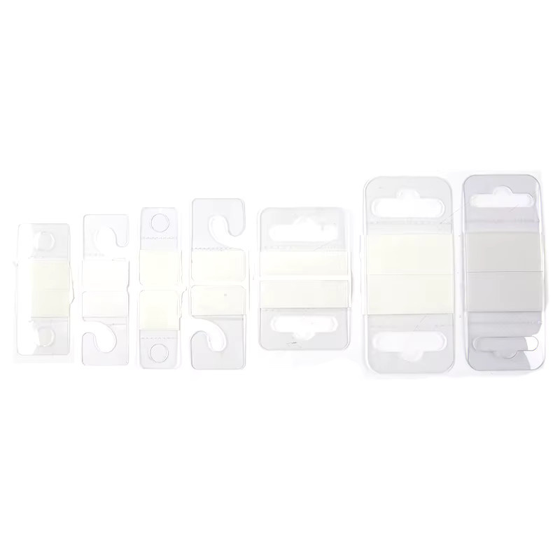 100 Stück transparente PVC-Schlitzloch-Haken für Waren, Paketboxen und Kleiderbügel zur Display-Präsentation im Einzelhandel - Bild 1