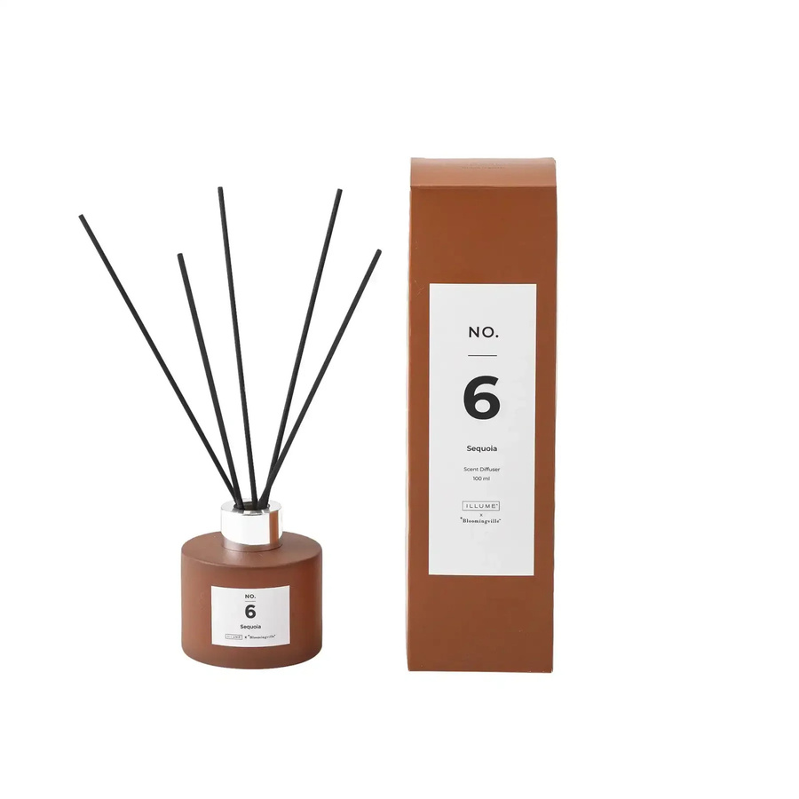 Illume x Bloomingville Reed Diffuser Nr. 6 Sequoia aus braunem Glas mit würzigen Noten von Vanille und Sandelholz, 100 ml - Bild 1