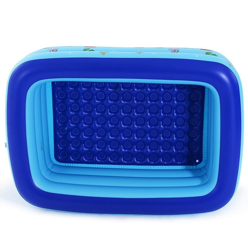 Aufblasbares PVC Schwimmbecken für Kinder mit Ozean-Design in Blau, B/T/H: 130 x 130 x 48 cm - Bild 3