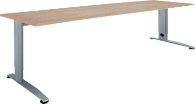 Schäfer Shop Select Schreibtisch LOGIN höheneinstellbar mit C-Fuß in Eiche und Basaltgrau, B/T/H: 180 x 80 x 66-82 cm - Bild 1