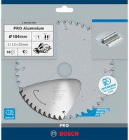 Bosch Kreissägeblatt Standard für Aluminium mit 56 Zähnen, Durchmesser: 184 mm, Farbe: Silber - Bild 1