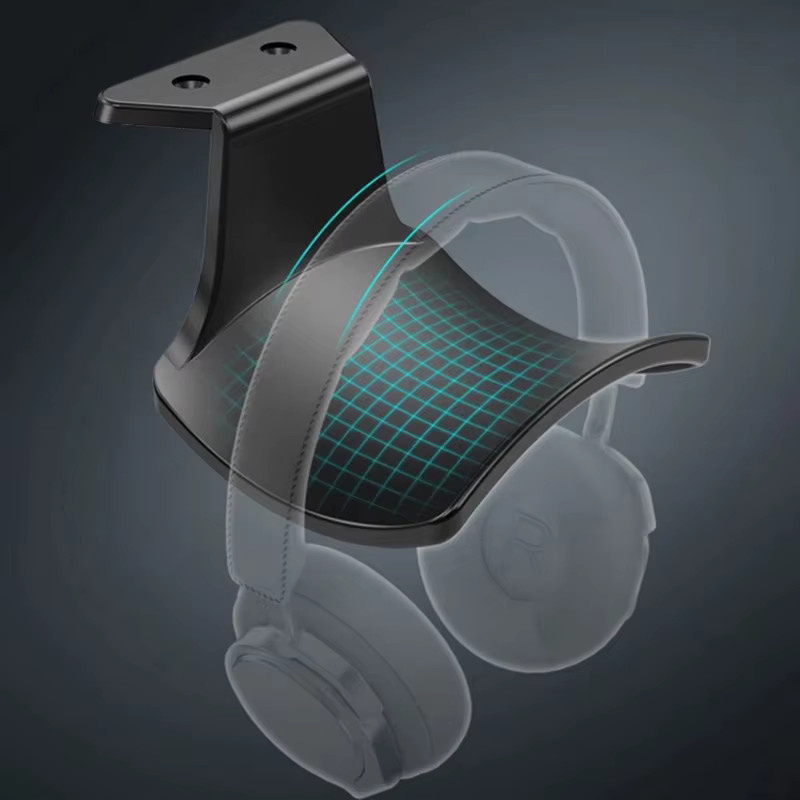 YANGGLOB Kopfhörer-Aufhänger Schwarz, universeller Headset-Halter zur Wandmontage unter dem Schreibtisch mit Rucksack-Haken und Montageoptionen durch Kleber oder Schrauben - Bild 3