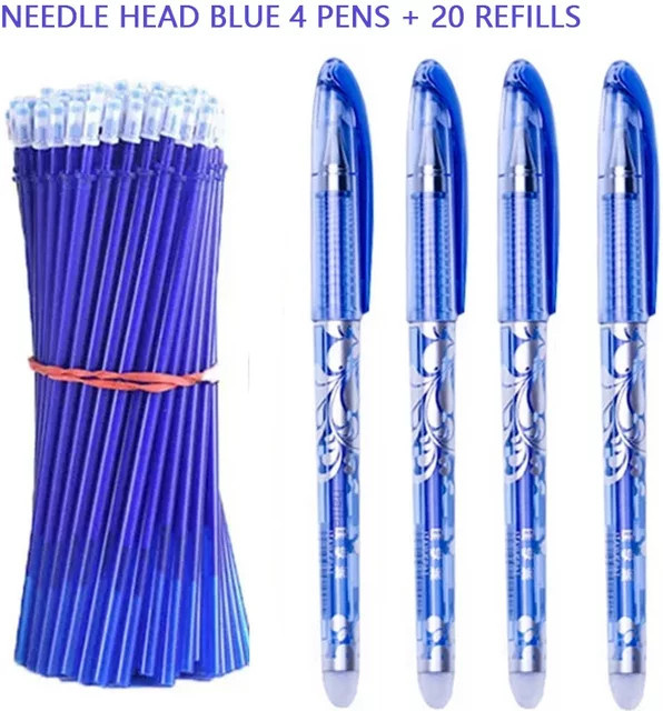 Löschbare Gelstifte mit 0,5 mm Mine und waschbarem Griff in Blau und Schwarz für Schule und Büro - Bild 1