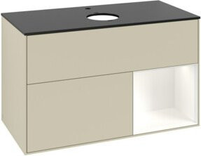 V&B Waschtischunterschrank Finion 100 in Weiß und Grau lackiert, B/T/H: 100 x 50,1 x 50,1 cm - Bild 1