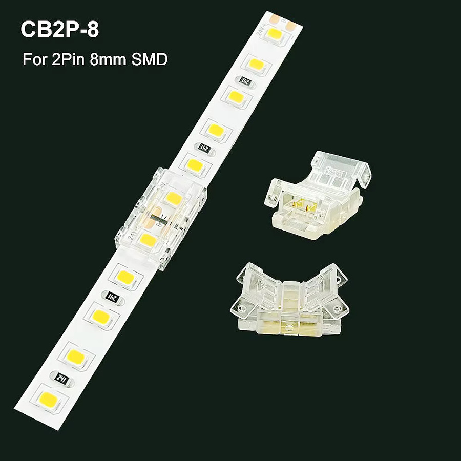 FUNZENXIN COB LED-Lichtstreifen L-förmiger Hutverbinder aus Kunststoff, transparenter Kristallschnallen-Lötfreier Verbinder für 5mm 8mm 10mm 2PIN 3PIN 4PIN - Bild 4