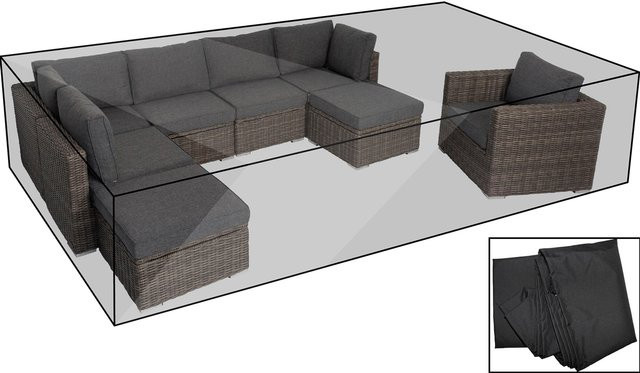OUTFLEXX Premium Abdeckhaube für Lounge in Schwarz, wasserbeständig, B/T/H: 310 x 180 x 68 cm - Bild 1