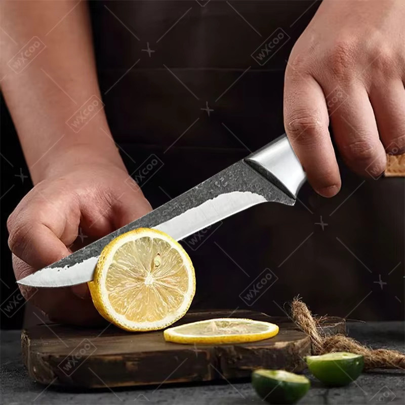 WXCOO Ultra-Messer aus geschmiedetem Edelstahl in Silber mit Holzgriff und Schutzhülle - Bild 4