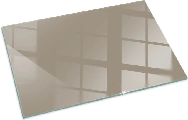 Tulup Glasplatte für Kamin in Braun, Rechteckige Bodenplatte für Kaminöfen, B: 100 cm, T: 70 cm - Bild 1
