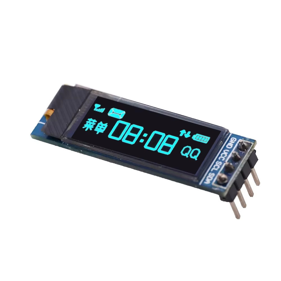 OLED Display Modul mit 0,91 Zoll Anzeige, SSD1306 LCD Bildschirm mit I2C-Schnittstelle, blau/weißes Licht, 3,3V/5V - Bild 3