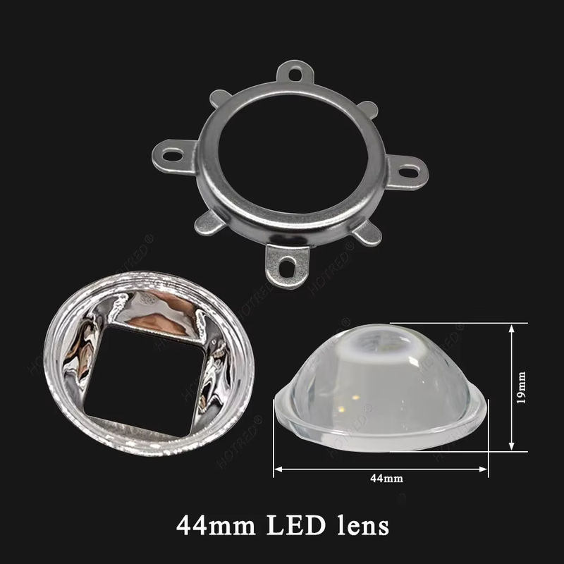 LED Objektiv Reflektor für COB Chips mit optischem Glas und PC-Abdeckung, 220V, Durchmesser: 44 mm, für 20W 30W 50W 100W, silberfarben - Bild 3