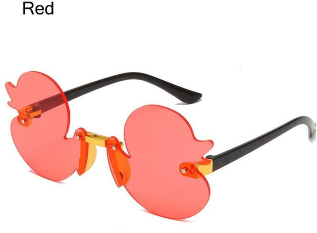 Cartoon Sonnenbrille Kinder, randlos, Entenform, red pink - Bild 1