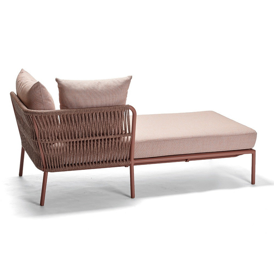 Stern Recamiere Romy Aluminium Terra Kordel mit Kissenset in Lychee Pink, Armlehne rechts - Bild 1