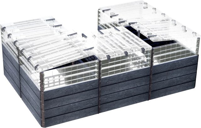 Garantia Hochbeet-System U Turbo Plus Ergo Quadro in Anthrazit, B/T/H: 240 x 80 x 160 cm - Bild 1