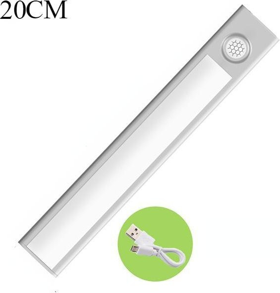 SHIJIN Light LED Unterbauleuchte mit Bewegungssensor und USB-Aufladung, Silber, Länge: 20 cm - Bild 1