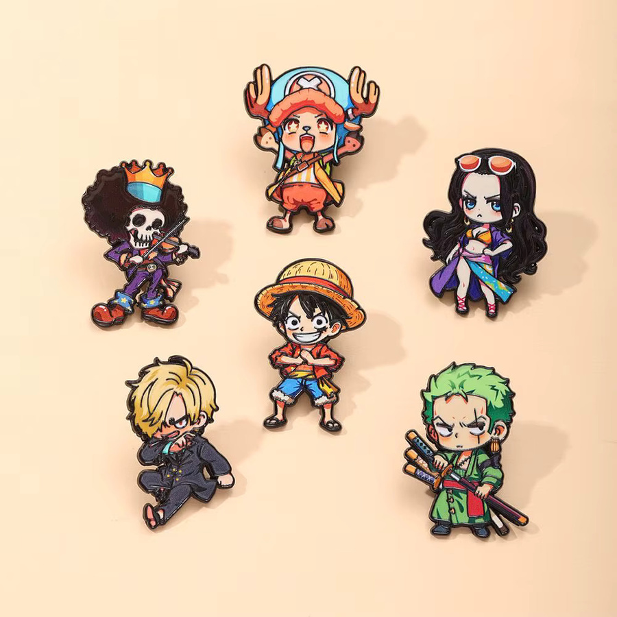 Bandai One Piece Cartoon-Charakter-Broschen-Set Q-Version, 1/6 Stück - Bild 2