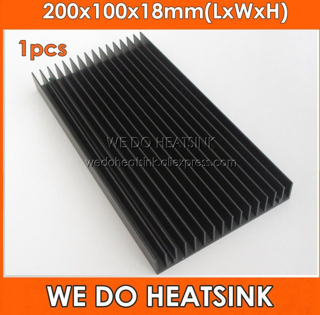 WE DO HEATSINK CPU-Kühlkörper aus schwarz eloxiertem Aluminium, B/T/H: 200 x 100 x 18 mm - Bild 1