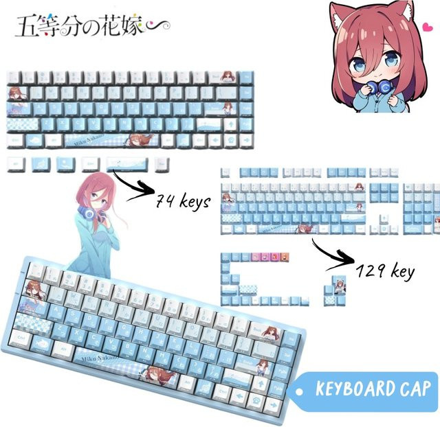 Bandai Nakano Miku Anime Tastaturkappe aus transparentem Material für mechanische Tastaturen - Bild 1
