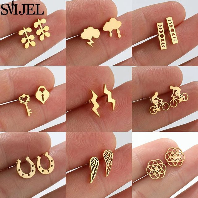 SMJEL Ohrstecker Edelstahl, Gold, Damen - Bild 1