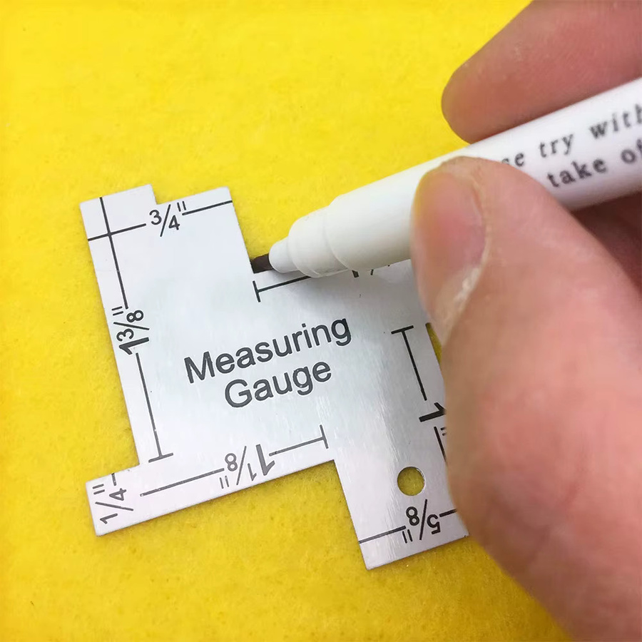 OZXHIXU Präzisionsnahtmesslehre 14-in-1 Nahtlehre aus Metall in Silber für DIY Patchwork Quilten und Handwerk - Bild 2