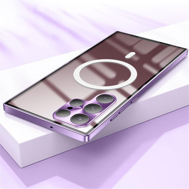 Magnetische Aluminium-Metallhülle für Samsung Galaxy S25 S24 S23 S22 S21 Ultra S20 FE mit MagSafe Unterstützung in Violett - Bild 1