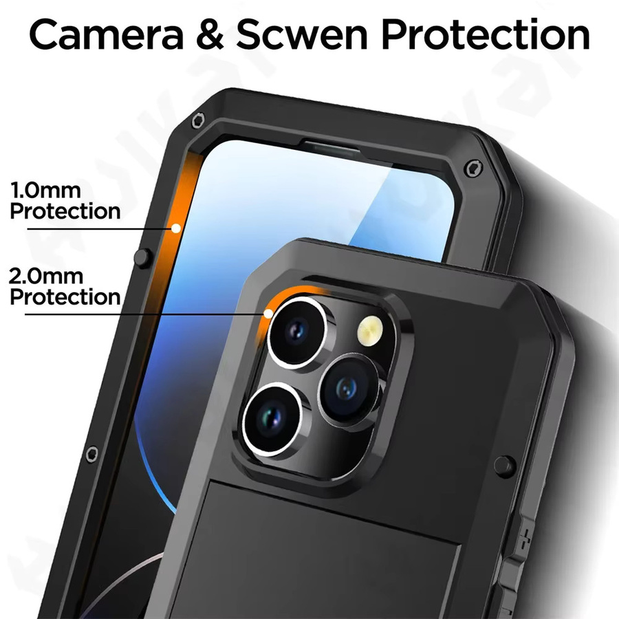 Stoßfeste Heavy Duty Metall Schutzhülle für Apple iPhone in den Farben Silber und Schwarz - Bild 4