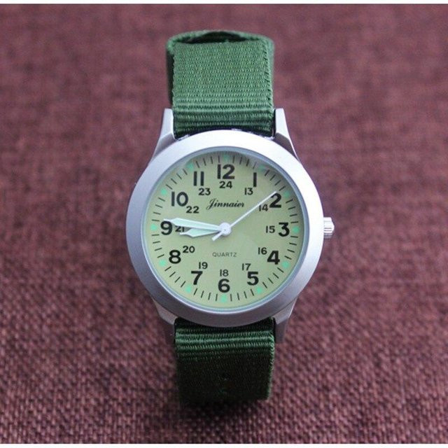 Le Jardin Analoguhr, Quarz, Grün, Silber, Nylonarmband, Kinder - Bild 1