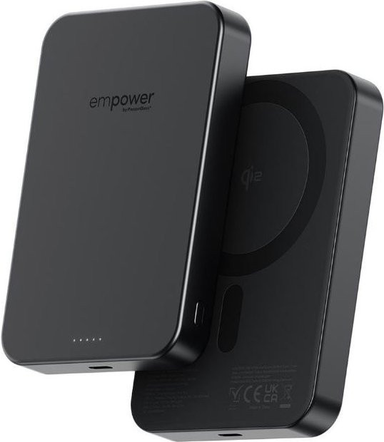 PanzerGlass empower EM82609 Powerbank mit 10000 mAh, Qi2 Wireless Charging, MagSafe-Kompatibilität und 20W USB-C in Space Black - Bild 1