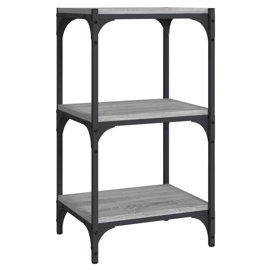vidaXL Bücherregal in Grau Sonoma aus Holzwerkstoff und Stahl im Industrie-Stil, B/T/H: 40 x 33 x 70,5 cm - Bild 2