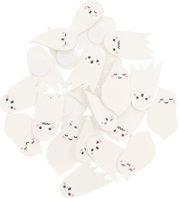 Rico Design Holzsticker Gespenster Mix Halloween weiß 24 Stück - Bild 1