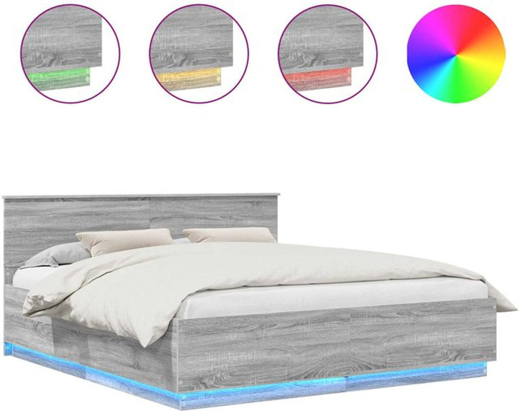 Modernes Bettgestell vidaXL aus Holzwerkstoff in Grau, B/T/H: 180 x 200 x 40 cm - Bild 1