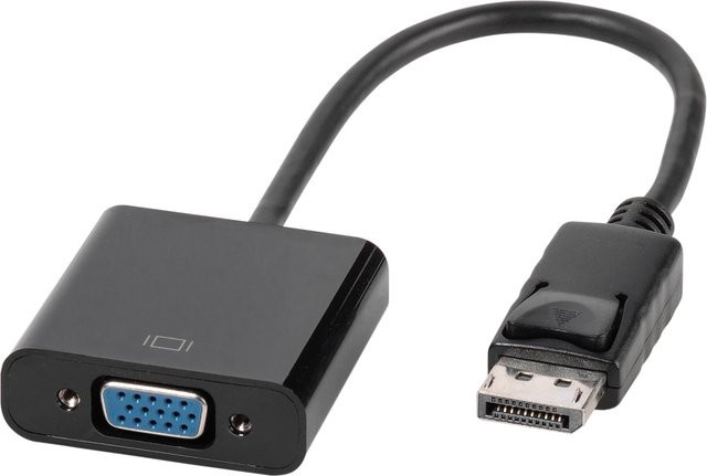 Vivanco DisplayPort auf VGA Adapter in Schwarz, Länge: 0,15 m - Bild 1