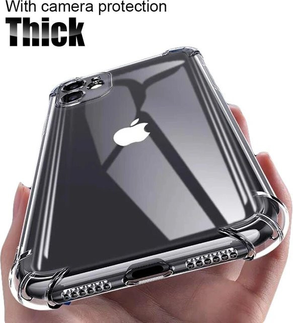 Stoßfeste transparente Silikon-Handyhülle von SFHOMIE mit Linsenschutz für iPhone 11, 12, 13, 14, 15 Pro Max Plus und Pro - Bild 1