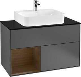 V&B Waschtischunterschrank Finion 100 in Anthrazit mit Regalfach links - Bild 1
