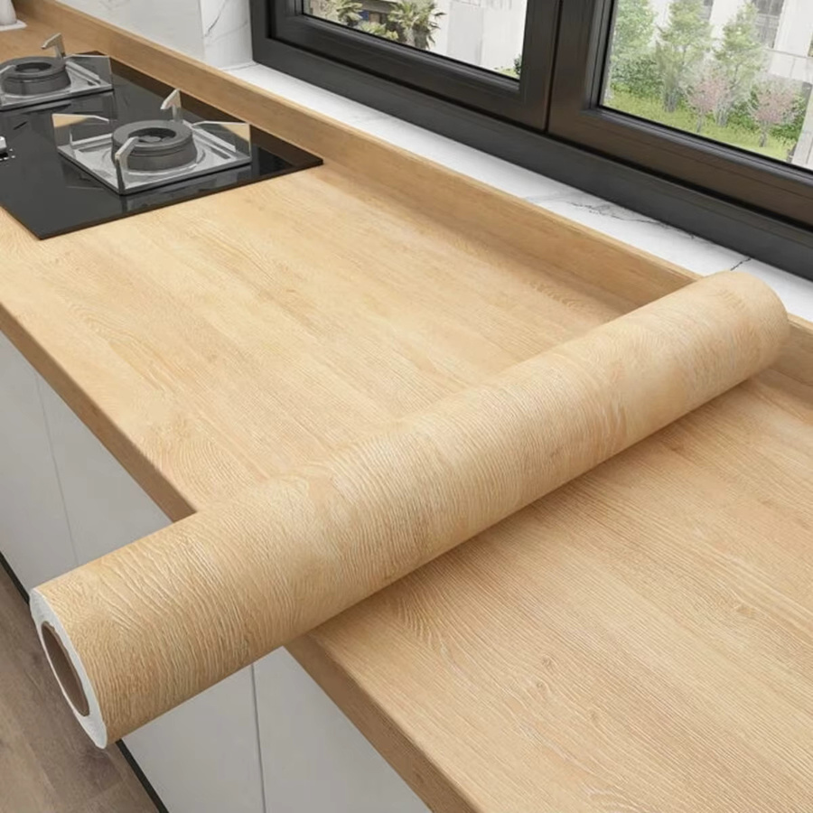 Selbstklebende PVC-Möbelfolie mit Holzmaserung von Luck Amy, wasserfest für Tür, Schrank und Tisch - Bild 2