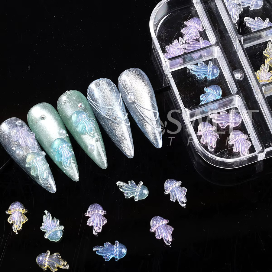 SWEET TREND Nagelschmuck, 6-teiliges Set, Schimmernd, Quallen-Design - Bild 2