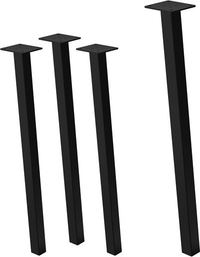 4er Set Tischbeine ML-Design schräg aus Stahl, Schwarz glänzend, Höhe: 72 cm, Profil: 4 x 4 cm - Bild 1